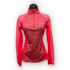 Tek Gear WarmTek Women’s XS Pink Space Dye Quarter Zip Pullover Long Sleeve